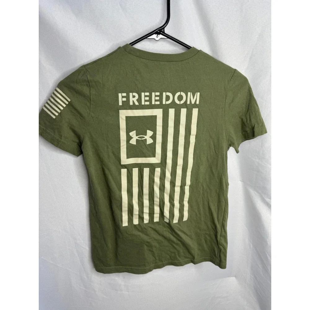Under Armour Kids Freedom Flag T-Shirt Olive Green Youth Medium YMD JM M
